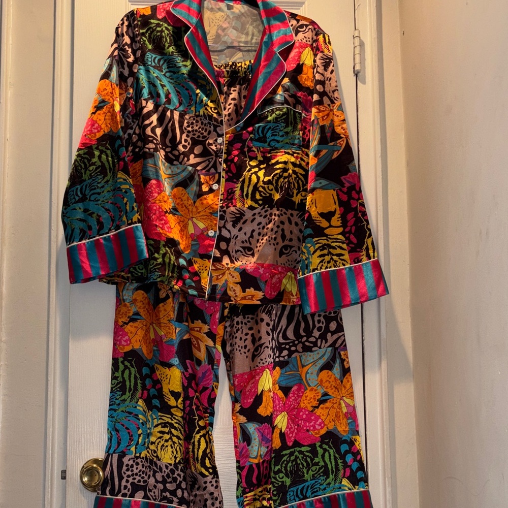 Vibrant Animal print pajama set.